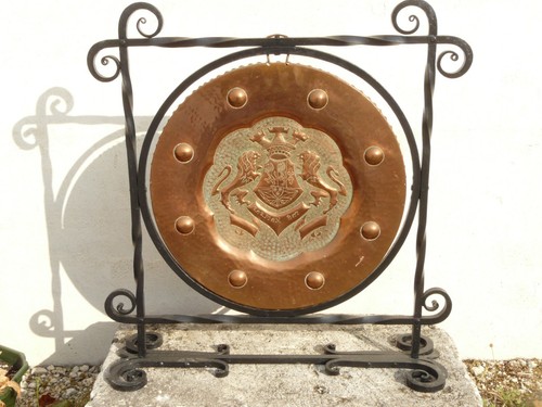 Important gong cuivre monture - gong,